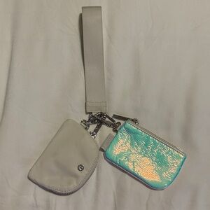 Used Lululemon Dual Wristlet Cream & Iridescent.